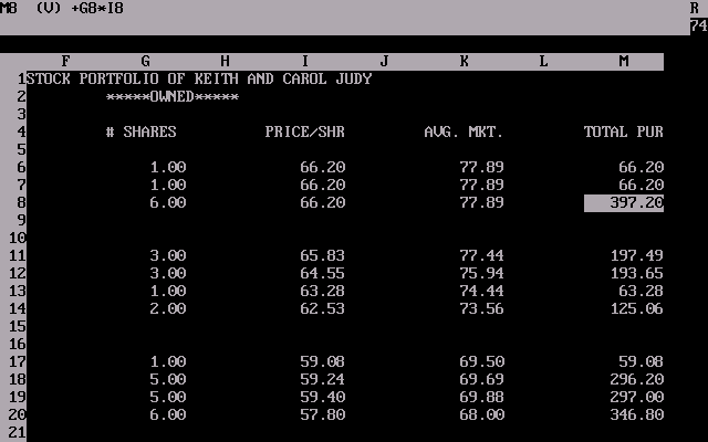 VisiCalc 1.1 - Example